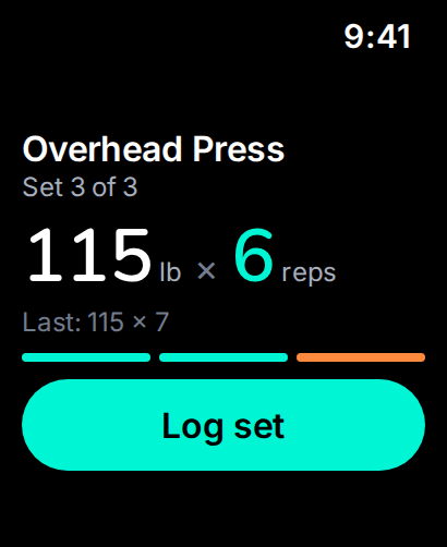 Apple Watch adjusting reps with the Digital Crown